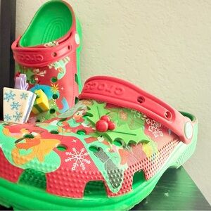 CROCS Festive Red and Green Clogs
